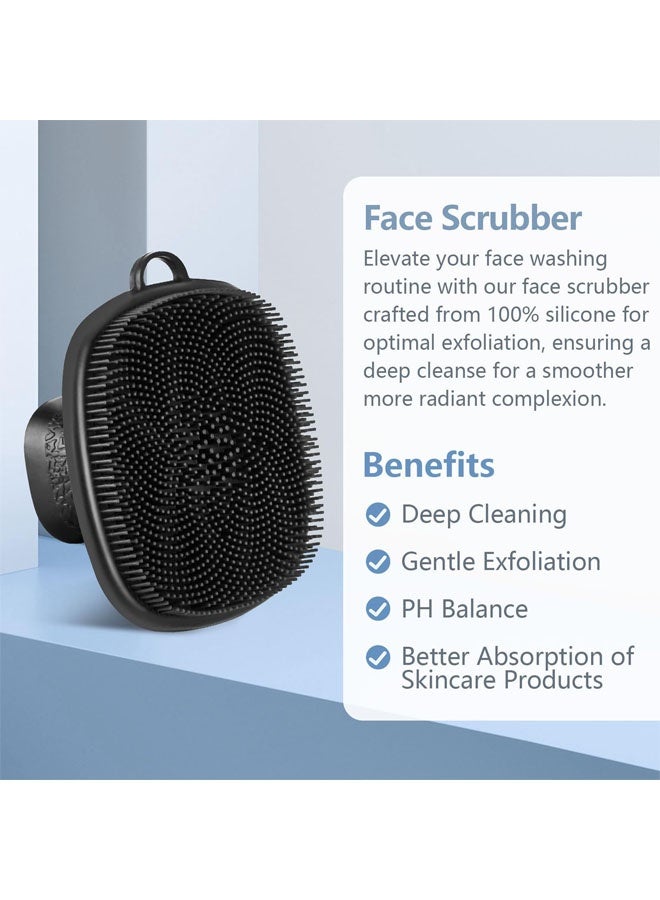 Silicone Face Scrubber, Facial Cleansing Brush, Gentle Face Exfoliator Face Brush for Women Men Pore Cleansing Face Massaging - Image 2